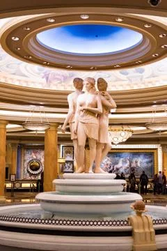 Statue of three goddesses at the Caesars Palace Lobby, Las Vegas Nevada USA,  Stock Photos