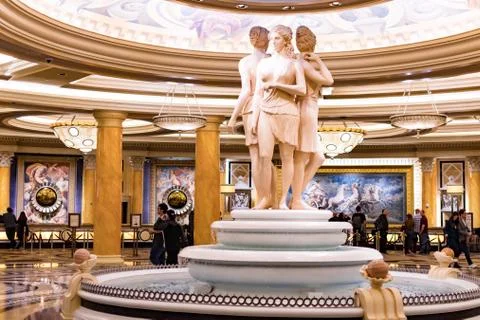 Statue of three goddesses at the Caesars Palace Lobby, Las Vegas Nevada USA,  Stock Photos
