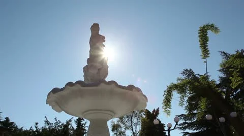 The statue on top of the fountain. Stock Footage 12360929