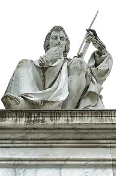 Statue of Torricelli, barometer inventor Stock Photos