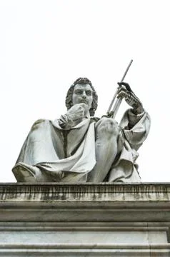 Statue of Torricelli, barometer inventor Stock Photos