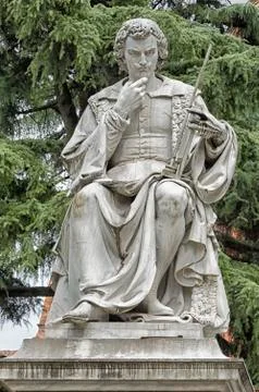 Statue of Torricelli, barometer inventor Stock Photos