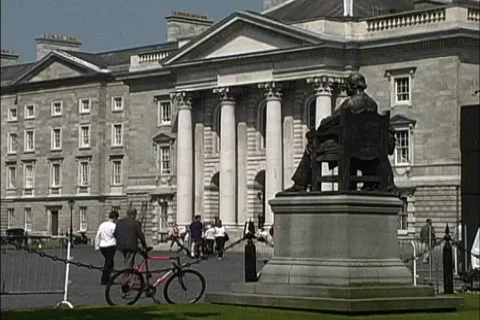 Statue at Trinity College Stock Footage 465119