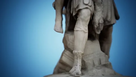 Statue of a Trojan hero Aeneas Saving His Aged Father Anchises Stock Footage 129883255