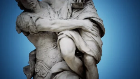 Statue of a Trojan hero Aeneas Saving His Aged Father Anchises Vídeo Stock 158385993