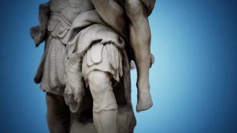 Statue of a Trojan hero Aeneas Saving His Aged Father Anchises Vídeo Stock 159742110