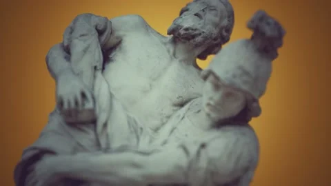 Statue of a Trojan hero Aeneas Saving His Aged Father Anchises Stockbeeldmateriaal 162534638