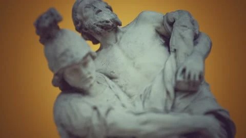 Statue of a Trojan hero Aeneas Saving His Aged Father Anchises Видео 166105326