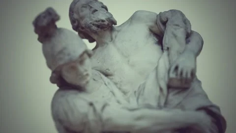 Statue of a Trojan hero Aeneas Saving His Aged Father Anchises Видео 167892047