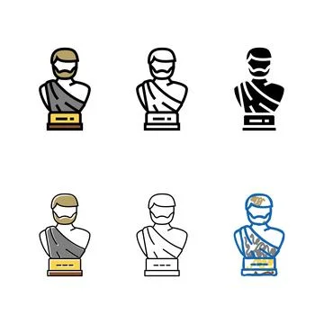 Statue types ancient rome color icon vector Ilustración de archivo