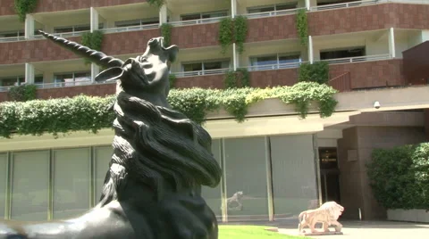The statue of a unicorn Stock Footage 61488899