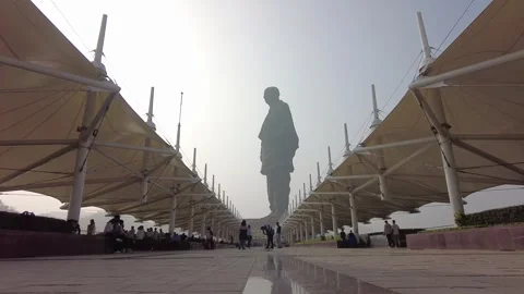 Statue of Unity is the tallest statue in the world. Stock Footage 267073124
