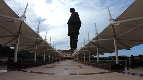 Statue Of Unity Tourist Approach Full Length Hyperlapse 4K Stock Footage 155159880