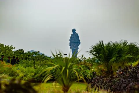 Statue of unity the world tallest statue with bright dramatic sky at day from Stock Photos