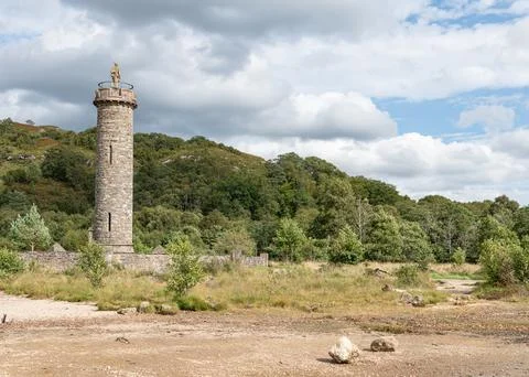 Statue of the Unknown Highlander on the 1745 Jacobite rising memorial, Scotland Stock Photos