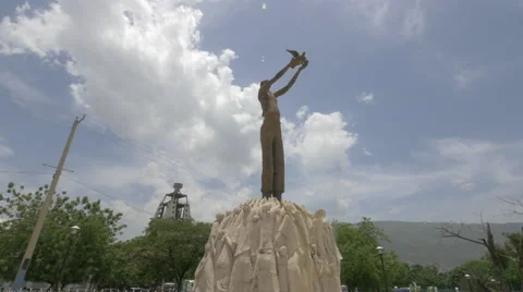 The statue of the Unknown Maroon in Haiti Stock Footage 50636901