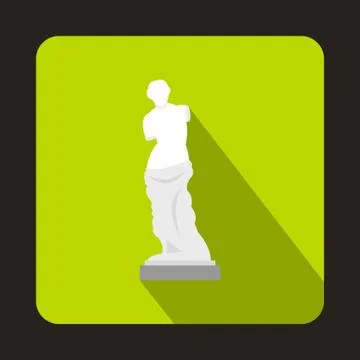 Statue of Venus de Milo icon, flat style Stockillustratie