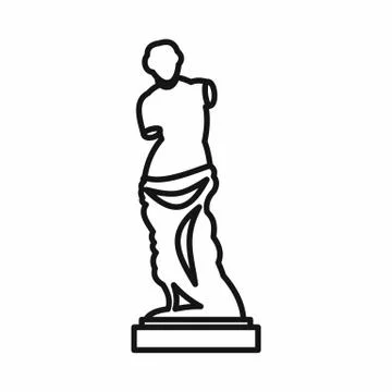 Statue of Venus de Milo icon, outline style 스톡 일러스트