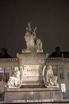 A statue view in brussels Stock Photos