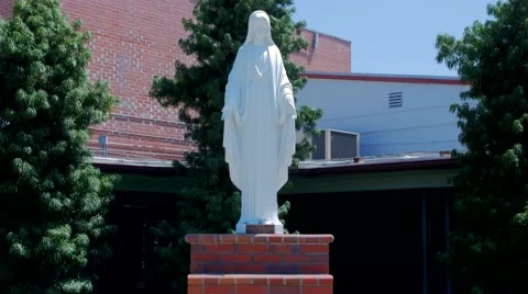 Statue of the Virgin Mary Stock Footage 66369200