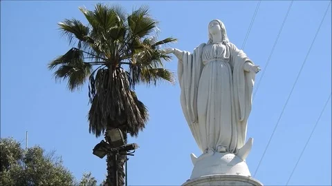 The Statue of Virgin Mary Stock Footage 82706009