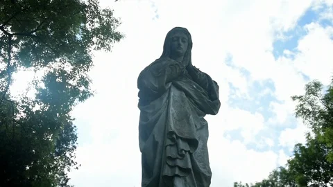 Statue of virgin mary 스톡 동영상 115032282