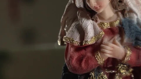 Statue of the Virgin Mary from a Nativity Scene Video stock 70603409