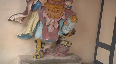 Statue on the wall in Ho Chi Minh City, North Vietnam Stock Footage 52986418