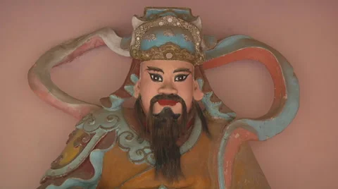 Statue on the wall in Ho Chi Minh City, North Vietnam Stock Footage 52992007
