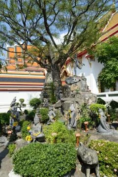 Statue in wat pho Stock Photos