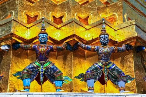 Statue at Wat Phra Kaew Stock Photos