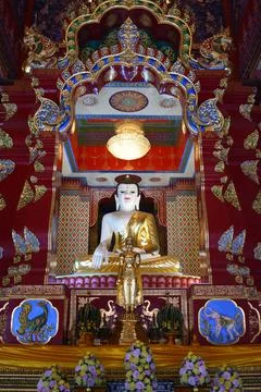 Statue of White Buddha Stock Photos