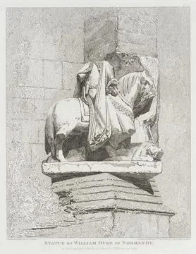 Statue of William, Duke of Normandy. John Sell Cotman (England, Norwich, 17.. Stock Illustration