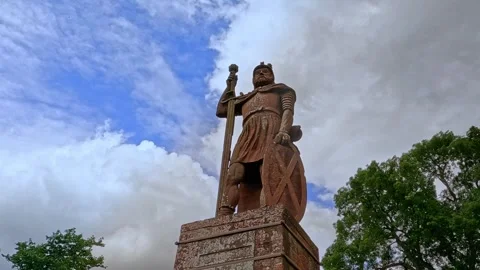 Statue of William Wallace in the Scottish Borders Stock-Footage 246454994