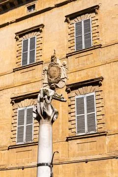 A Statue With The Wolf Of Siena Stock Photos