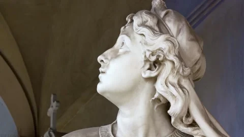 Statue of a Woman Looking up Stock Footage 270789986