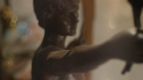 Statue of a Young man With a Spear Stock Footage 87969220