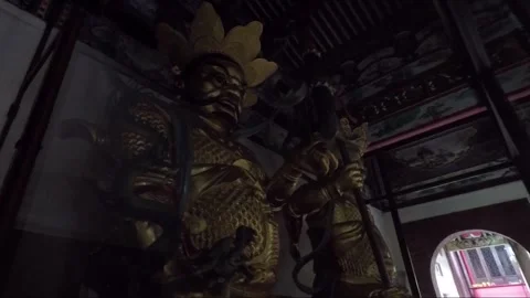 Statues at Altar Inside Kek Lok Si Buddhist Temple, Penang, Malaysia Stock Footage 296749928