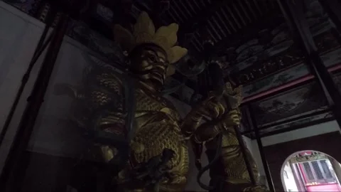 Statues at Altar Inside Kek Lok Si Buddhist Temple, Penang, Malaysia Stock Footage 296749964