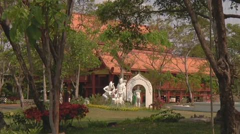Statues at Ancient Siam Park in Samut Prakan Province, Thailand Stock Footage 48900157