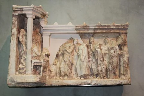 Statues and ancient artifacts at the Acropolis museum in Athens, Greece Stock Photos