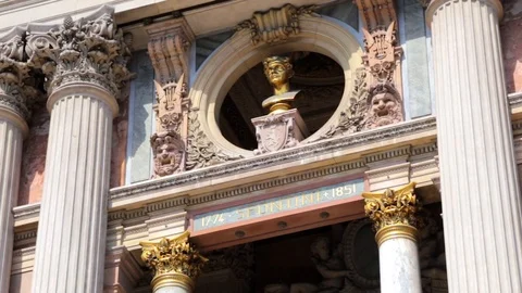 Statues and sculptures on the facade of the Opera Garnier in Paris France Stock Footage 105523328