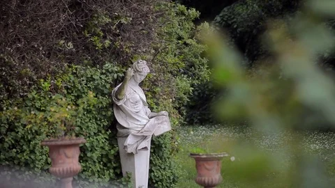 Statues and sculptures located in the park Della Reggia di Caserta Stock Footage 75431709