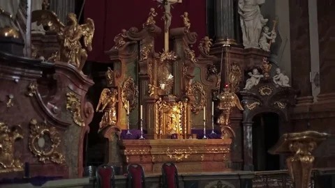 Statues of angels in the church Stock Footage 69213946
