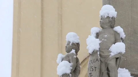 Statues of angels.mp4 Stock Footage 56498748
