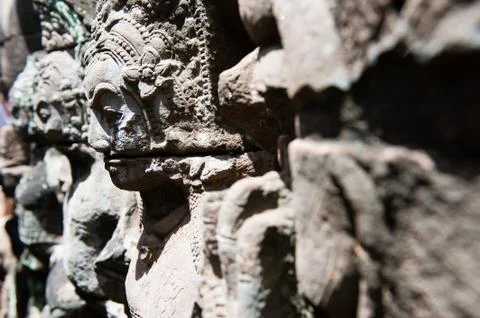 Statues in ankor thom Stock Photos