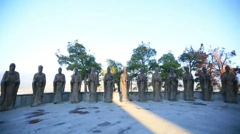 Statues of apostels of Chronicles of Georgia Stock Footage 52845257