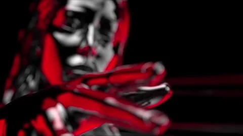 The statues are connected red threads Stock Footage 292230296