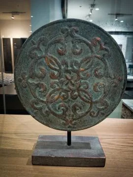 Statues decorating. Statue of a small circle. A beautiful floral motifs. Stock Photos