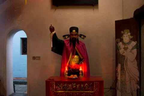 Statues found inside Chinese temple during CNY. Stock Photos